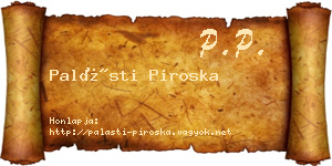Palásti Piroska névjegykártya