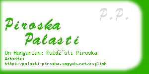 piroska palasti business card